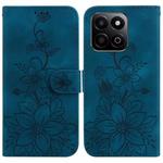 For Honor Play 60 Plus Lily Embossed Leather Phone Case(Dark Blue)