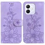 For Honor X60i Lily Embossed Leather Phone Case(Purple)