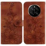 For Honor Magic7 Lily Embossed Leather Phone Case(Brown)