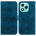 For Honor 400 Lite Lily Embossed Leather Phone Case(Dark Blue)