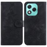 For Honor 400 Lite Lily Embossed Leather Phone Case(Black)