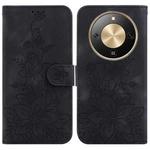 For Honor X70 5G Lily Embossed Leather Phone Case(Black)