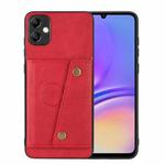 For Samsung Galaxy A05 4G Double Buckle Card Slots Magnetic Phone Case(Red)