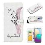 For Motorola Moto G31 / G41 Oil Embossed 3D Drawing Leather Phone Case(Feather)