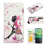 For Motorola Moto G8 Play Oil Embossed 3D Drawing Leather Phone Case(Flower Fairy)