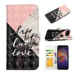 For Motorola Moto E6 Play Oil Embossed 3D Drawing Leather Phone Case(Stitching Marble)