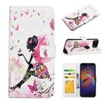 For Motorola Moto E6 Play Oil Embossed 3D Drawing Leather Phone Case(Flower Fairy)