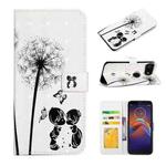 For Motorola Moto E6 Play Oil Embossed 3D Drawing Leather Phone Case(Couple Dandelion)