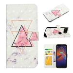 For Motorola Moto E6 Play Oil Embossed 3D Drawing Leather Phone Case(Triangular Marble)