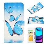 For Motorola Moto E20 / E30 / E40 Oil Embossed 3D Drawing Leather Phone Case(3 Butterflies)