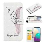 For Motorola Moto G62 Oil Embossed 3D Drawing Leather Phone Case(Feather)
