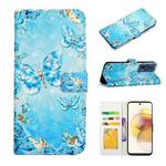 For Motorola Moto G73 Oil Embossed 3D Drawing Leather Phone Case(Blue Butterflies)