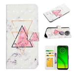 For Motorola Moto G7 Power Oil Embossed 3D Drawing Leather Phone Case(Triangular Marble)