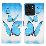 For Motorola Edge 40 Oil Embossed 3D Drawing Leather Phone Case(3 Butterflies)