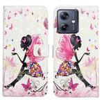 For Motorola Moto G14 4G Oil Embossed 3D Drawing Leather Phone Case(Flower Fairy)