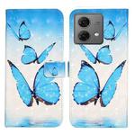 For Motorola Moto G84 5G Oil Embossed 3D Drawing Leather Phone Case(3 Butterflies)