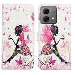 For Motorola Moto G84 5G Oil Embossed 3D Drawing Leather Phone Case(Flower Fairy)