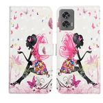 For Motorola Edge 50 Fusion Oil Embossed 3D Drawing Leather Phone Case(Flower Fairy)