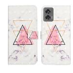 For Motorola Edge 50 Fusion Oil Embossed 3D Drawing Leather Phone Case(Triangular Marble)