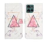 For Motorola Edge 50 5G Oil Embossed 3D Drawing Leather Phone Case(Triangular Marble)