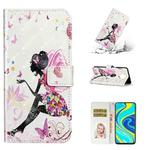 For Xiaomi Redmi Note 9 Pro Oil Embossed 3D Drawing Leather Phone Case(Flower Fairy)