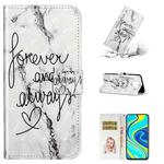For Xiaomi Redmi Note 9 Pro Oil Embossed 3D Drawing Leather Phone Case(Words Marble)
