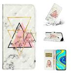 For Xiaomi Redmi Note 9 Pro Oil Embossed 3D Drawing Leather Phone Case(Triangular Marble)