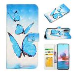 For Xiaomi Redmi Note 10 Oil Embossed 3D Drawing Leather Phone Case(3 Butterflies)