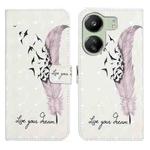 For Xiaomi Redmi 13C 4G Oil Embossed 3D Drawing Leather Phone Case(Feather)