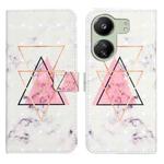 For Xiaomi Redmi 13C 4G Oil Embossed 3D Drawing Leather Phone Case(Triangular Marble)