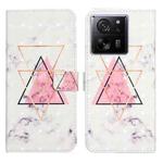 For Xiaomi 13T Oil Embossed 3D Drawing Leather Phone Case(Triangular Marble)