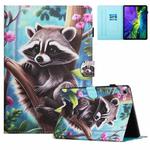 For iPad 10th Gen 10.9 2022 Colored Drawing Stitching Leather Tablet Smart Case(Raccoon)
