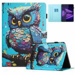 For Lenovo Tab M10 HD Gen 2 X306X Colored Drawing Stitching Leather Tablet Smart Case(Owl)