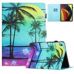 For Lenovo Tab P11 J606F Colored Drawing Stitching Leather Tablet Smart Case(Coconut Tree)