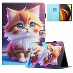 For Lenovo Tab P11 Gen 2 Colored Drawing Stitching Leather Tablet Smart Case(Yellow Cat)