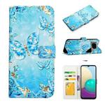For Google Pixel 7 Pro Oil Embossed 3D Drawing Leather Phone Case(Blue Butterflies)