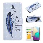 For Google Pixel 7 Pro Oil Embossed 3D Drawing Leather Phone Case(Blue Feather)