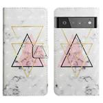 For Google Pixel 6 Pro Oil Embossed 3D Drawing Leather Phone Case(Triangular Marble)