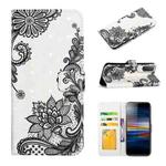 For Sony Xperia L3 Oil Embossed 3D Drawing Leather Phone Case(Lace Flower)