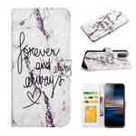 For Sony Xperia L3 Oil Embossed 3D Drawing Leather Phone Case(Words Marble)