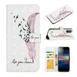 For Sony Xperia L3 Oil Embossed 3D Drawing Leather Phone Case(Feather)
