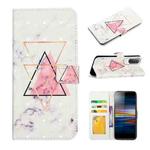 For Sony Xperia L3 Oil Embossed 3D Drawing Leather Phone Case(Triangular Marble)