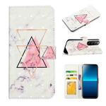 For Sony Xperia L4 Oil Embossed 3D Drawing Leather Phone Case(Triangular Marble)
