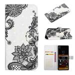 For Sony Xperia 10 Oil Embossed 3D Drawing Leather Phone Case(Lace Flower)