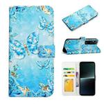 For Sony Xperia 1 V Oil Embossed 3D Drawing Leather Phone Case(Blue Butterflies)