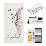 For Sony Xperia 5 Oil Embossed 3D Drawing Leather Phone Case(Feather)