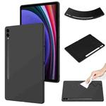 For Samsung Galaxy Tab S9+ Pure Color Liquid Silicone Shockproof Tablet Case(Black)