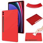 For Samsung Galaxy Tab S9+ Pure Color Liquid Silicone Shockproof Tablet Case(Red)