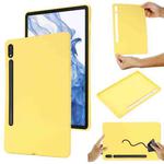 For Samsung Galaxy Tab S9 Pure Color Liquid Silicone Shockproof Tablet Case(Yellow)