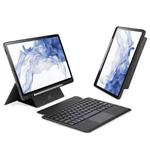 For Samsung Galaxy Tab S7 / S8 DUX DUCIS DK Floating Magnetic Keyboard Leather Tablet Case with Holder(Black)